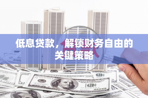 泸水低息贷款，解锁财务自由的关键策略