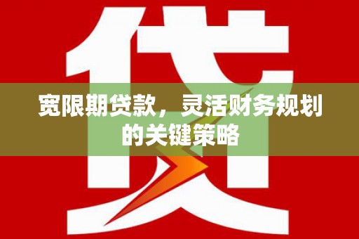 泸水宽限期贷款，灵活财务规划的关键策略