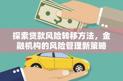 泸水探索贷款风险转移方法，金融机构的风险管理新策略