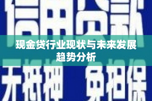 泸水现金贷行业现状与未来发展趋势分析