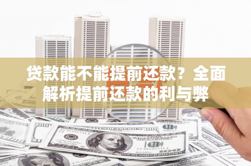 泸水贷款能不能提前还款？全面解析提前还款的利与弊