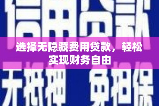 泸水选择无隐藏费用贷款，轻松实现财务自由