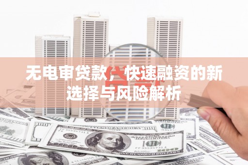 泸水无电审贷款，快速融资的新选择与风险解析