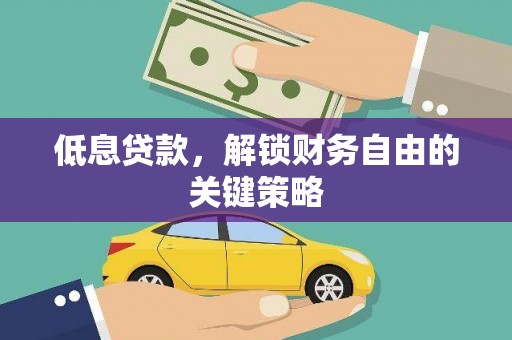 泸水低息贷款，解锁财务自由的关键策略