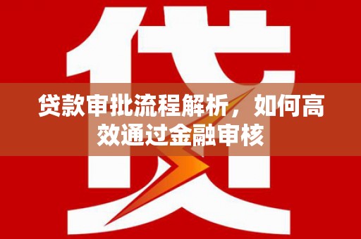 泸水贷款审批流程解析，如何高效通过金融审核