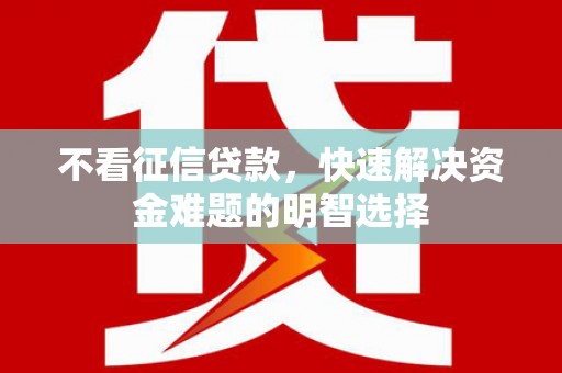 泸水不看征信贷款，快速解决资金难题的明智选择