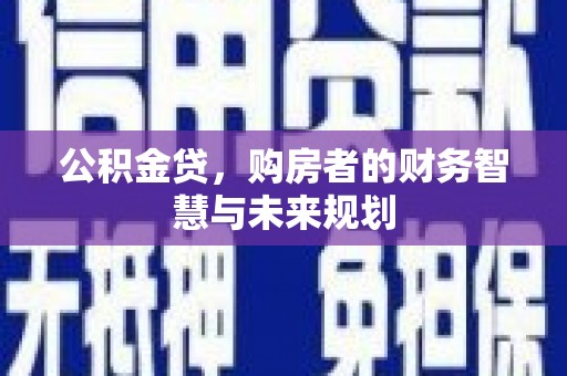 泸水公积金贷，购房者的财务智慧与未来规划