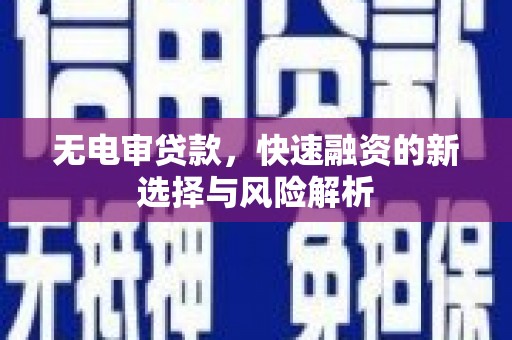 泸水无电审贷款，快速融资的新选择与风险解析