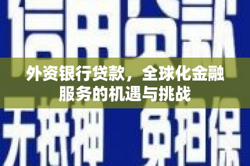 泸水外资银行贷款，全球化金融服务的机遇与挑战