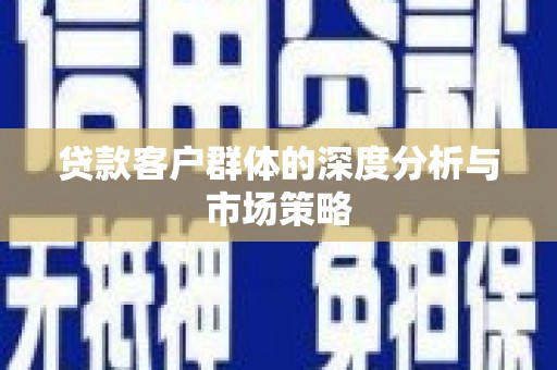 泸水贷款客户群体的深度分析与市场策略