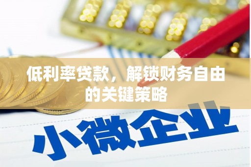 泸水低利率贷款，解锁财务自由的关键策略