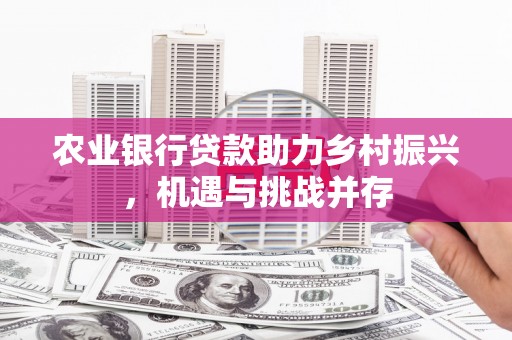 泸水农业银行贷款助力乡村振兴，机遇与挑战并存