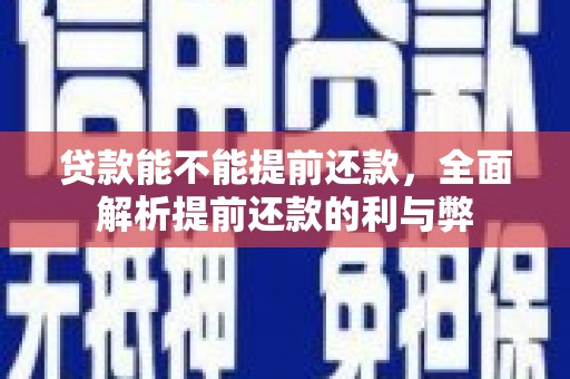 泸水贷款能不能提前还款，全面解析提前还款的利与弊