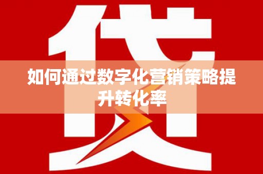 泸水如何通过数字化营销策略提升转化率
