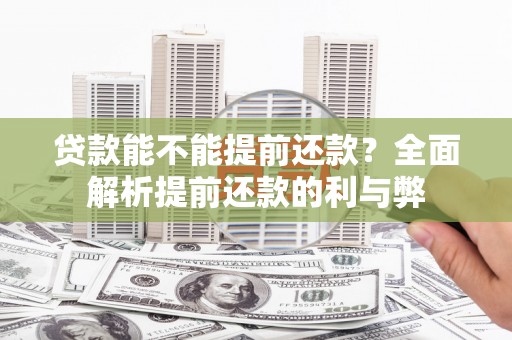 泸水贷款能不能提前还款？全面解析提前还款的利与弊