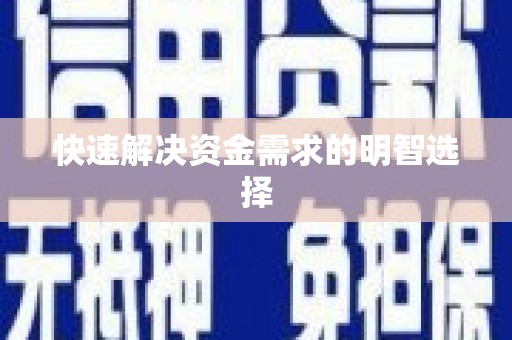 泸水快速解决资金需求的明智选择