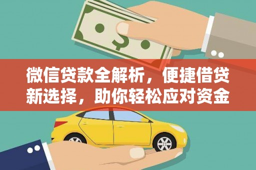 泸水微信贷款全解析，便捷借贷新选择，助你轻松应对资金需求